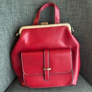 Walasa Love Everyday handbag purse cherry red leather backpack shoulder bag NWOT